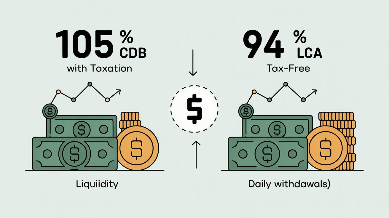 A 105% CDB or a 94% CDI LCA? Which is the BEST Fixed Income with Daily Liquidity in 2025?